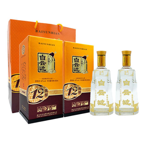 【白云边官方授权】白云边12年十二年陈酿42度兼香型450ml*6整箱 - 图0