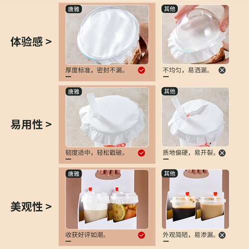 一次性外卖密封防漏纸奶茶咖啡杯封口贴纸杯盖防溢垫片打包饮品 - 图2