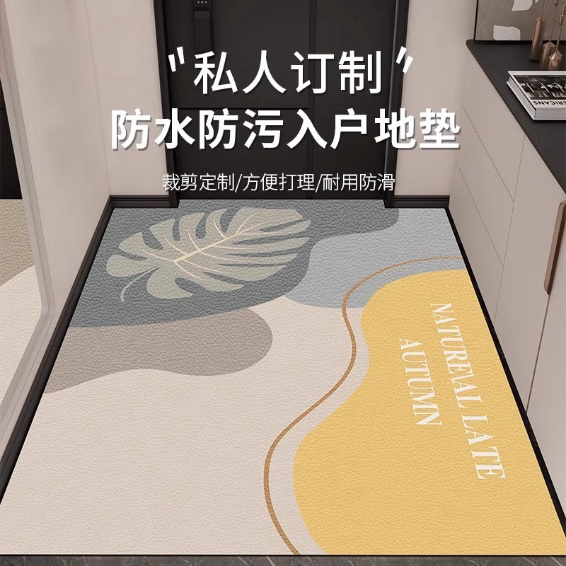 2024新款入户地垫门口地毯高级皮革进门脚垫门垫耐脏免洗可擦高端,淘宝优惠券,粉丝福利购,淘宝优惠卷