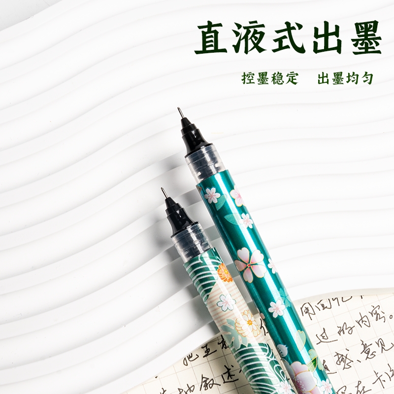 合慕简约透明磨砂按动中性笔ins高颜值子弹头大容量刷题笔学生考试用黑色红色蓝色按动笔签字笔办公笔顺滑