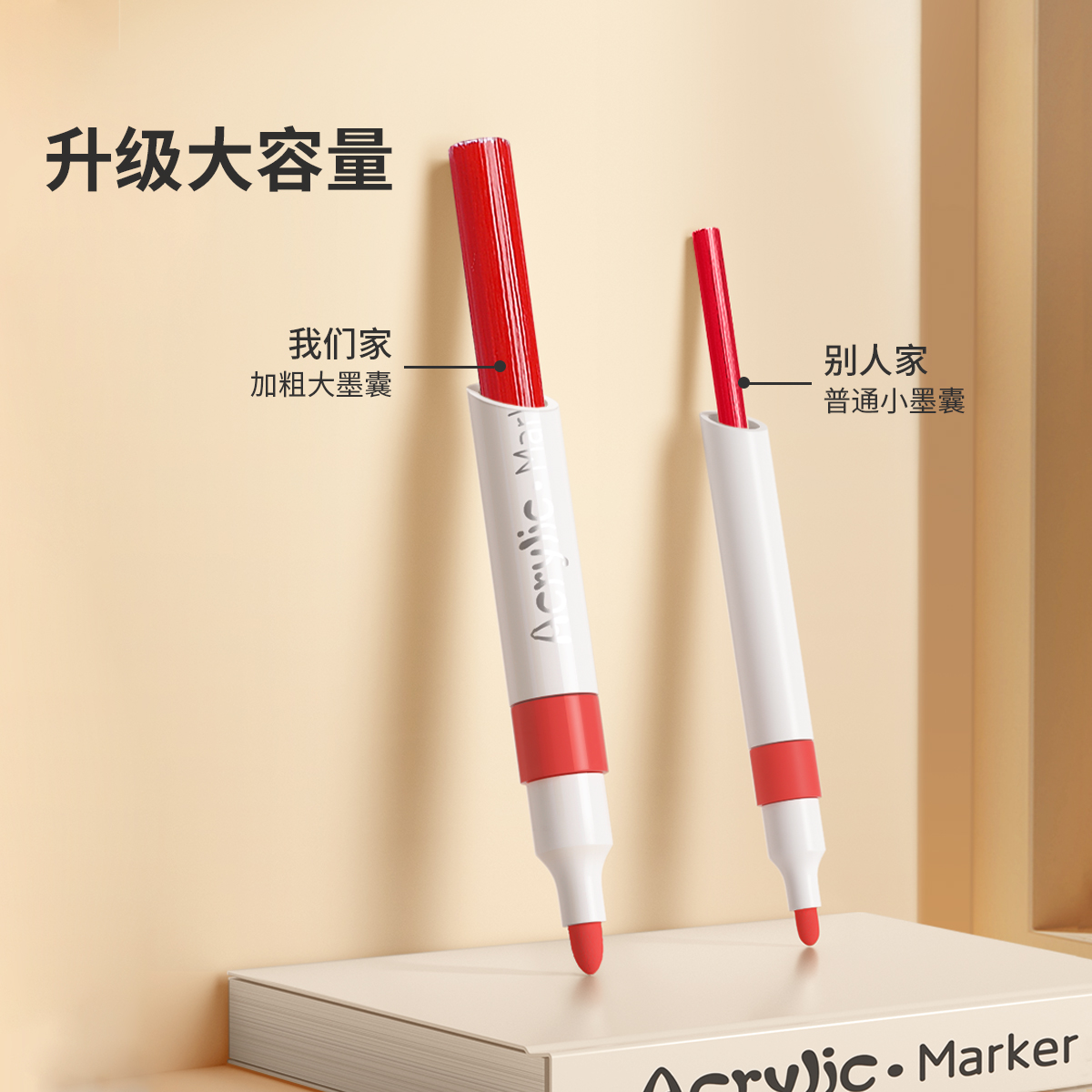 丙烯马克笔小学生专用不透色可叠色幼儿园18色水彩笔儿童无毒可水洗美术彩色笔炳稀笔芯画画笔比西24色涂色36