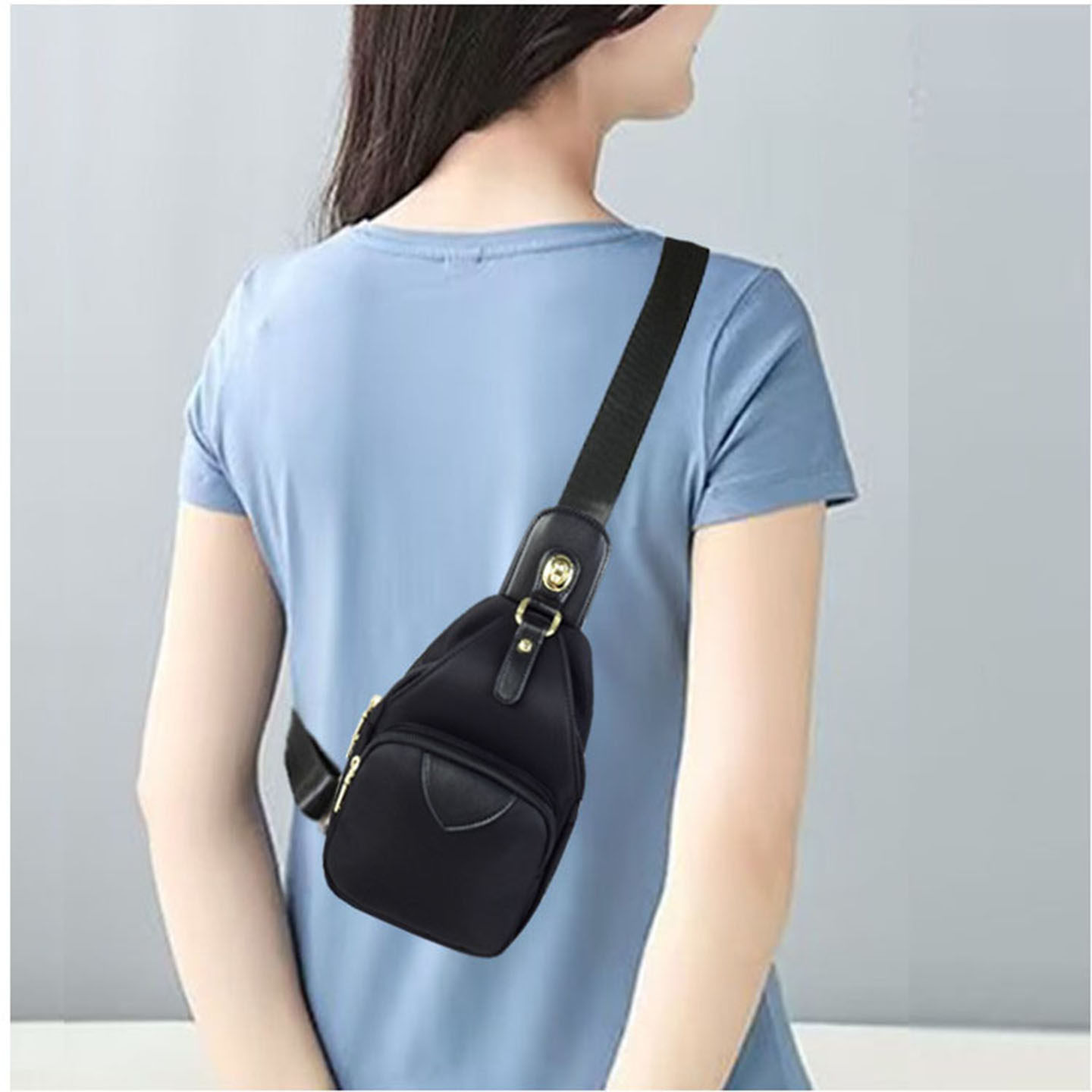 胸包女迷你2025新款帆布斜挎胸前包时尚腰包尼龙布休闲小背包防水,淘宝优惠券,粉丝福利购,淘宝优惠卷