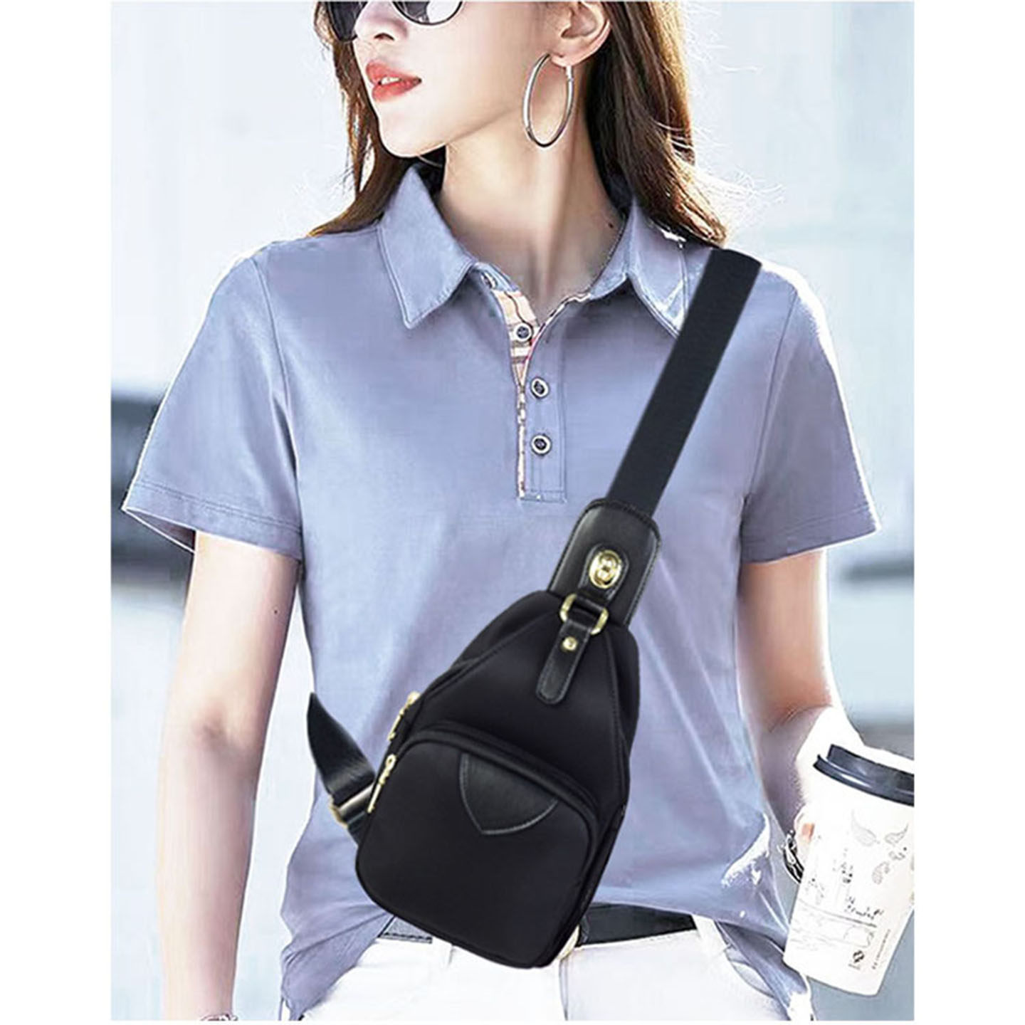 胸包女迷你2025新款帆布斜挎胸前包时尚腰包尼龙布休闲小背包防水,淘宝优惠券,粉丝福利购,淘宝优惠卷