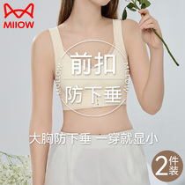 Cat person lingerie lady large chest display small vest type anti-sagging Latin American back received secondary milk free of steel ring bra woman