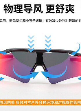 欧美跨境炫彩骑行眼镜公路自行车防风护目镜日夜运动太阳眼镜TR90