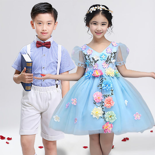 Kinderkleid Sommer Laufsteg Performance Blumenfeentanz