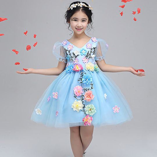 Kinderkleid Sommer Laufsteg Performance Blumenfeentanz