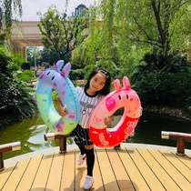 Summer New Inflatable Swimming Circle Water Toy Children Swimming Circle Floating Circle Inflatable Bed Cartoon Swimming Circle