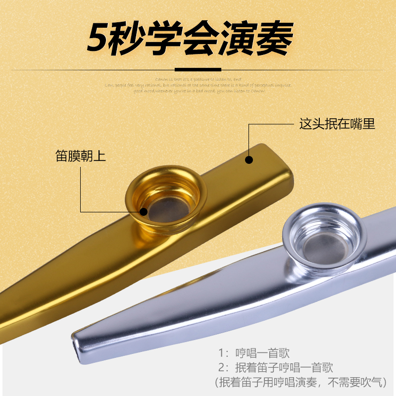 金属卡祖笛专业木制演奏级实木卡祖笛小号大号萨克斯卡祖笛小乐器-图2