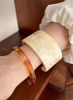不规则亚克力醋酸手镯女夏复古几何ins小众设计学生闺蜜手饰原创