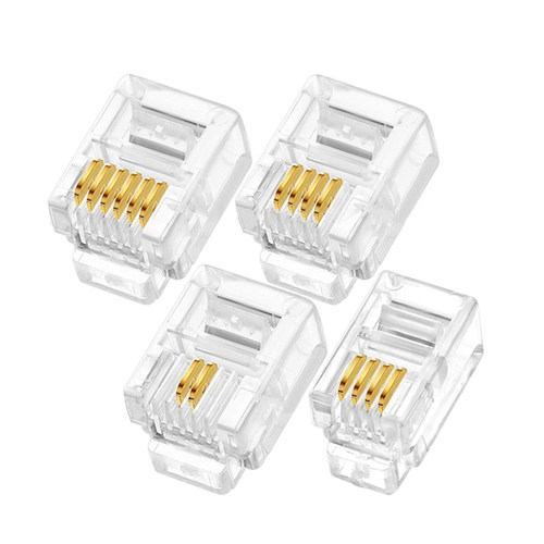 RJ11电话水晶头 2芯4芯6芯水晶头4P4C 6P2C 6P4C 6P6C (50个) - 图0