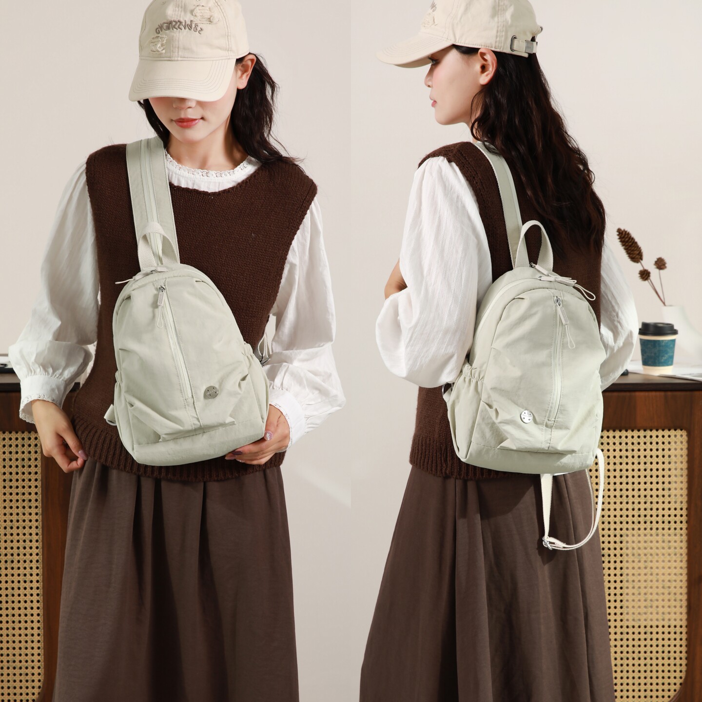 Mampson multifunctional dual-use chest bag small backpack