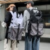 Mampson trendy brand large capacity plaid roll top backpack