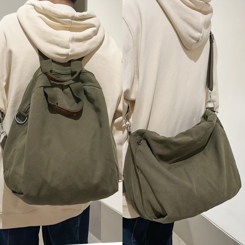 多功能水洗帆布双肩包男士单肩挎包轻便大学生书包通勤两用背包女,淘宝优惠券,粉丝福利购,淘宝优惠卷