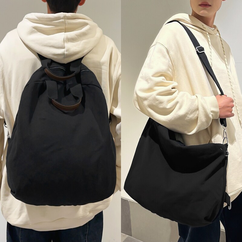 多功能水洗帆布双肩包男士单肩挎包轻便大学生书包通勤两用背包女,淘宝优惠券,粉丝福利购,淘宝优惠卷