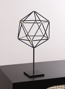 新中式金属几何摆件酒店装饰