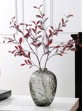 大肚落地冰川纹玻璃花瓶