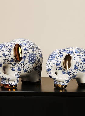 青花瓷吉祥大象乔迁送礼