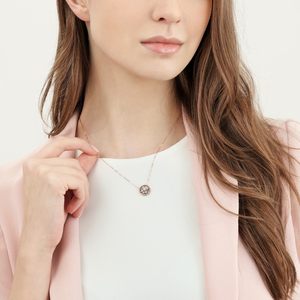 周生生Daily Luxe18K金小漩涡钻石圆形项链套链93431N