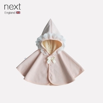 UK NEXT Baby Cloak Autumn Winter Ladies Princess Lace Floral Lace Pink Even Cap Warm Cloister out to thicken