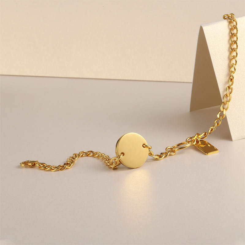 金包银黄金女简约冷淡风999手链 mybestlove手链