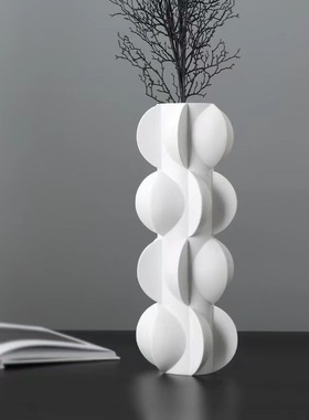 简约现代插花花瓶摆件树脂工艺品轻奢创意家居客厅玄关装饰品花器