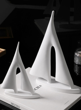 北欧现代简约帆船小摆件树脂工艺品创意客厅办公室桌面家居装饰品