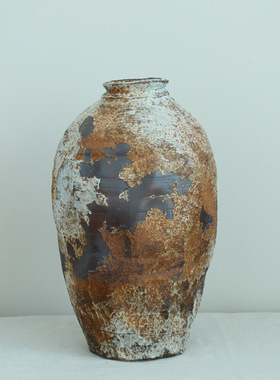 景德镇陶瓷花瓶复古怀旧手工酒店民宿诧寂风插花禅意摆件粗陶罐子