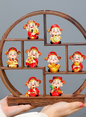 五路财神家居玄关店铺开业乔迁新居家装饰品小财神酒柜电视柜摆台