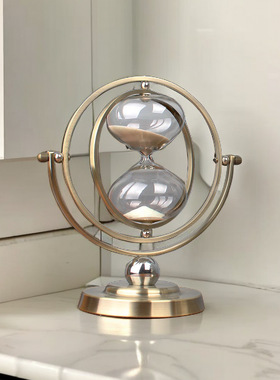 欧式地球仪沙漏计时器摆件家居酒柜桌面装饰品礼品流沙摆件沙漏