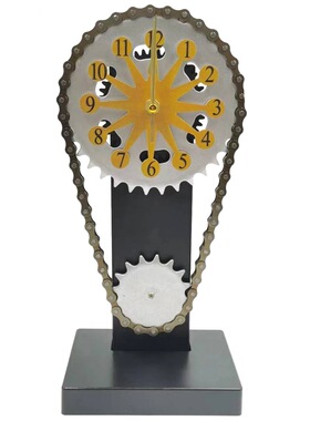 源头爆款Rotating Gear Clock旋转齿轮塑料时钟工艺品
