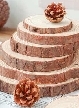 儿童手工材料木片装饰材料花环花觅花环插件户外花园木棒木头片