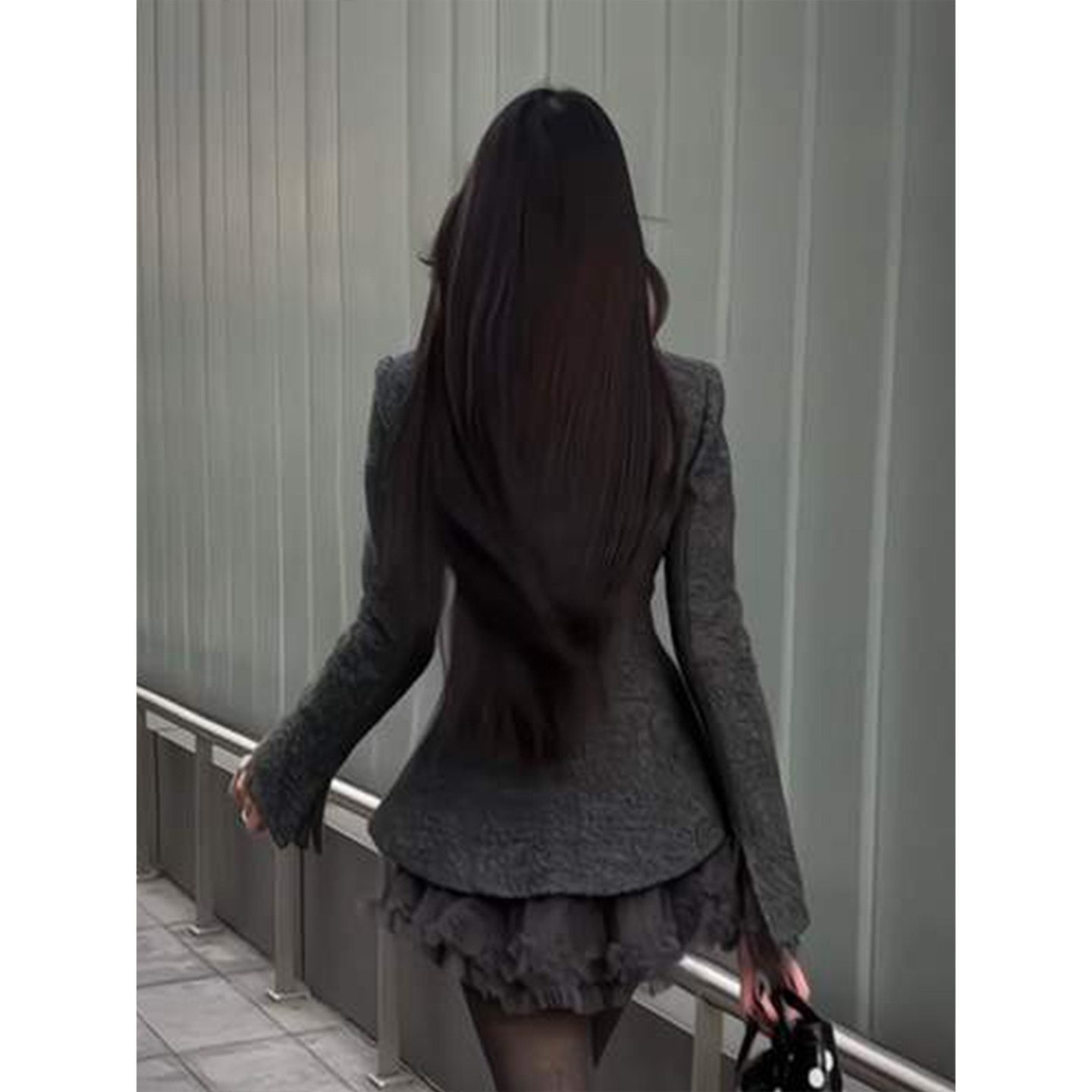 XZY 微胖法式千金小香风毛呢西装外套女25年冬季网纱蓬蓬半裙套装,淘宝优惠券,粉丝福利购,淘宝优惠卷