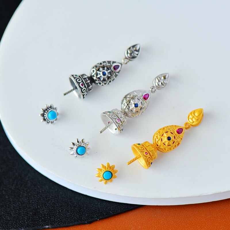 s925空托时尚男女款圆珠托纯银吊坠 祈禧珠宝项坠/吊坠