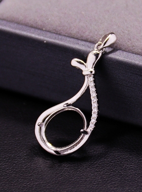 diy钱袋子蜜蜡琥珀镶嵌吊坠空托