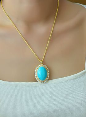 女款S925纯银DIY镶嵌托吊坠空托