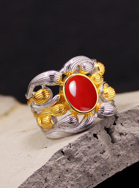 diy设计款蜜蜡玉石琥珀戒指空托