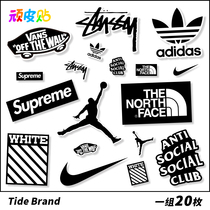 20 pieces of black Tide Cards Notebook Stickers Mobile Skateboard Guitar Suitcase Decoration Sticker waterproof without glue