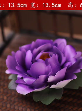 陶瓷手捏牡丹花线香插摆件手工y瓷花客厅茶室桌面装饰花朵工艺装