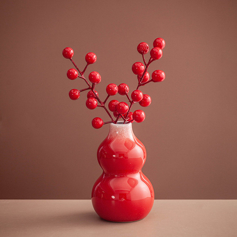 红色喜庆双喜花瓶客厅桌面摆件新婚婚房床头柜婚庆场景布置装饰品,淘宝优惠券,粉丝福利购,淘宝优惠卷