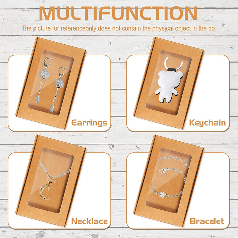 牛皮纸项链首饰飞机盒耳环吊坠打包盒创意手链钥匙扣开窗折叠纸盒,淘宝优惠券,粉丝福利购,淘宝优惠卷