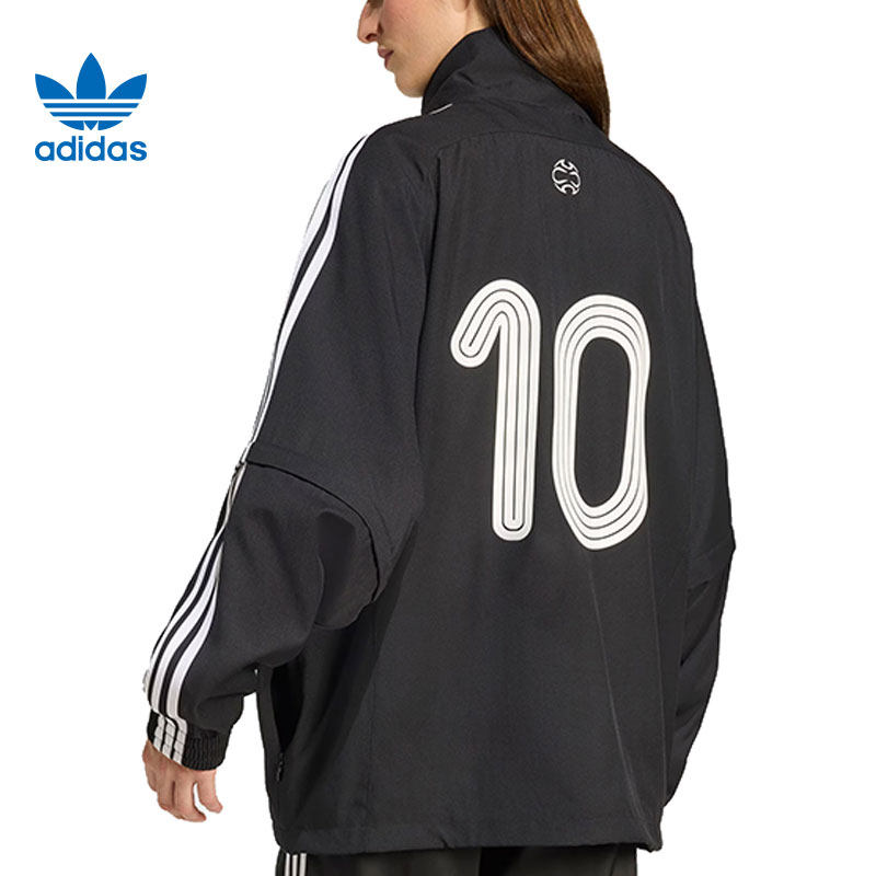 adidas阿迪达斯三叶草女子足球风可拆卸袖运动休闲夹克外套KE7569,淘宝优惠券,粉丝福利购,淘宝优惠卷