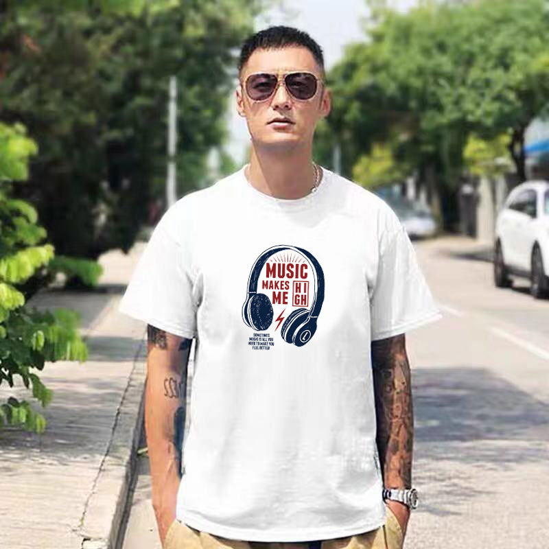 2022中国短袖夏季新款黑色纯棉t恤 魔龙公爵T恤