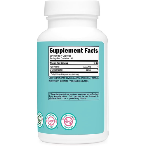 美国直邮Nutricost Myo & D-Chiro Inositol女性肌醇2000MG 120粒 - 图0