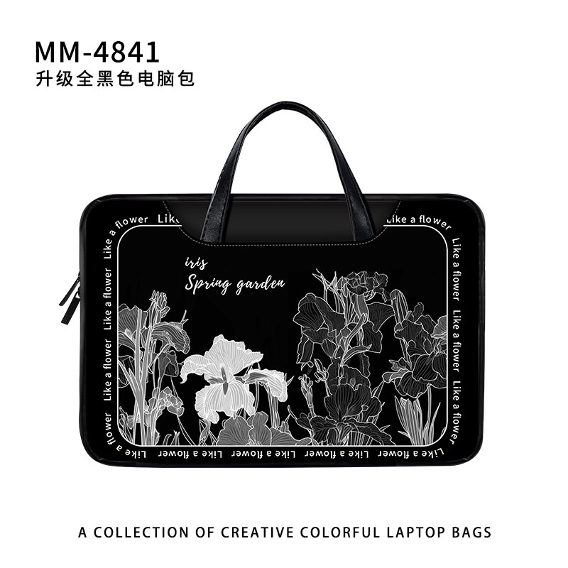 华步简约创意花朵笔记本电脑包手提适用苹果macbook15点6寸小新air13.3华为matebook联想女14内胆包pro保护套-图3