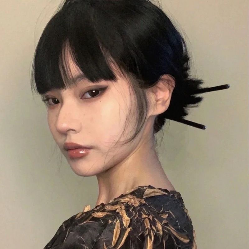 中国古风简约基础檀木制发簪女暗黑系一字簪盘发发钗高级感发饰 - 图2