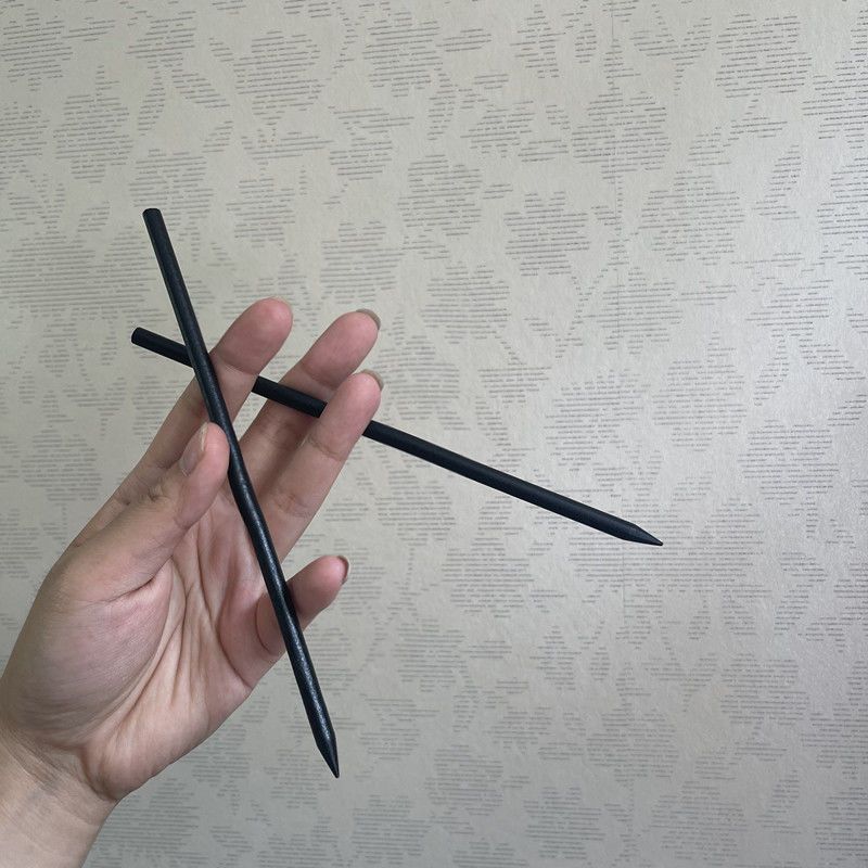 中国古风简约基础檀木制发簪女暗黑系一字簪盘发发钗高级感发饰 - 图1