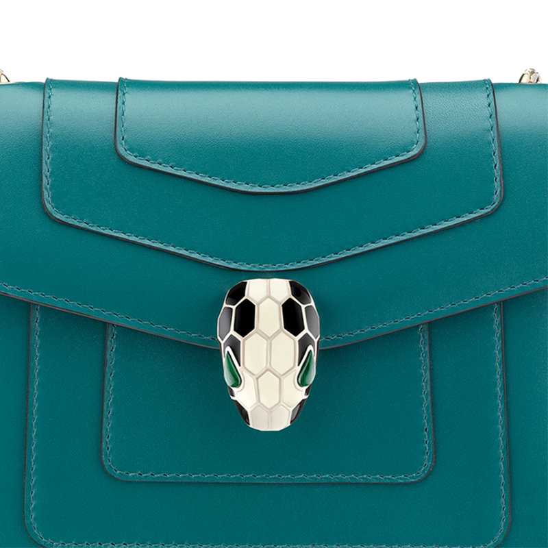 bvlgari女士绿色小牛皮单肩包 丰尚海外女士包袋