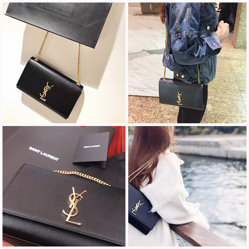 ysl /圣罗兰新款女黑色盒子包包 丰尚海外女士包袋