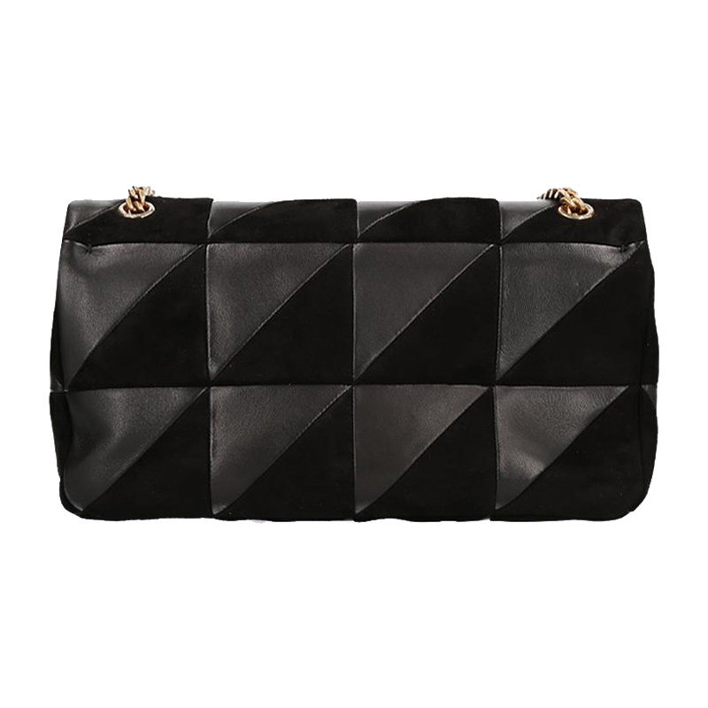 圣罗兰女士小牛皮拼接链条手提包 丰尚海外女士包袋